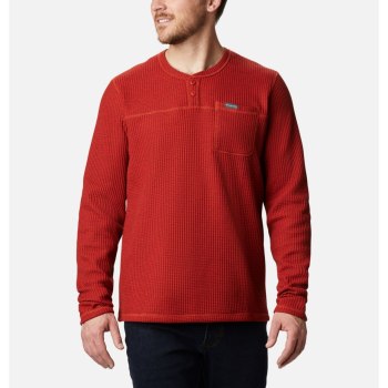 Columbia Muške Majice S Kapuljačom - Flare Gun Waffle Henley Crvene | VGCA-65280